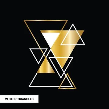 Vector background with gold, white geometric shape Stock Illustration