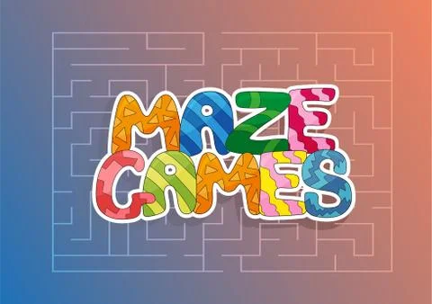 Vector background with gradient and text maze games for cover and banners イラスト素材