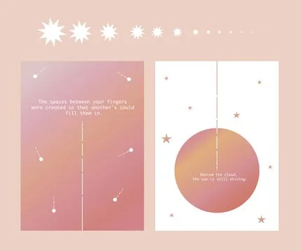Vector background with gradient. Cute posters in minimalist style, cover wi.. Stock Illustration