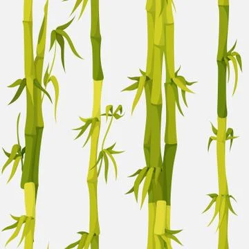 Vector background with green bamboo stems seamless pattern Illustrazione stock