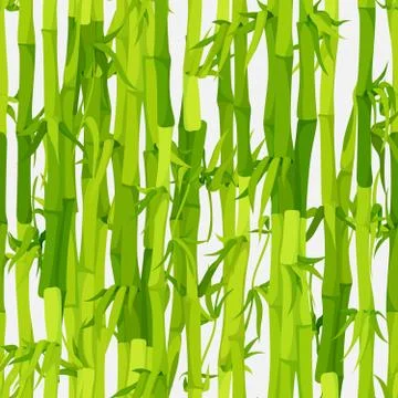 Vector background with green bamboo stems seamless pattern Illustrazione stock