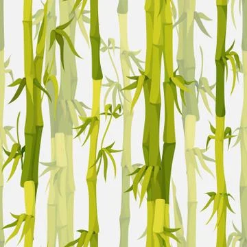 Vector background with green bamboo stems seamless pattern イラスト素材