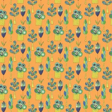 Vector Background with green trees Stock Illustration