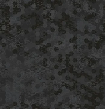 Vector background of grey dust digital hex camoflage pattern Stock Illustration