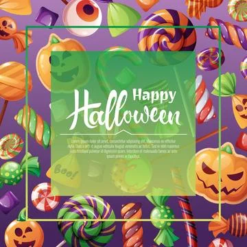 Vector background for Halloween invitation or greeting card. Holiday invita.. Stock Illustration