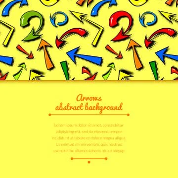 Vector background of hand drawn colorful comics arrows Stock Illustration