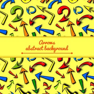 Vector background of hand drawn colorful comics arrows Stock Illustration