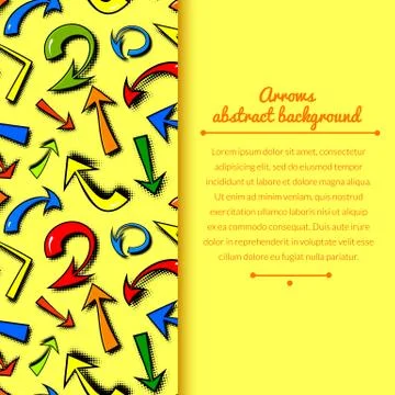 Vector background of hand drawn colorful comics arrows Stock Illustration