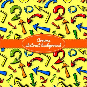 Vector background of hand drawn colorful comics arrows Stock Illustration