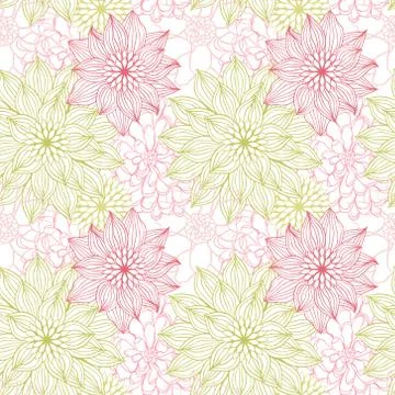 Vector background with hand drawn flowers. (Seamless Pattern) Illustrazione stock