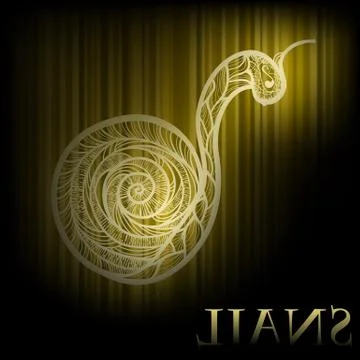 Vector background with hand drawn snail Stock Illustration