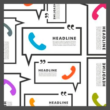 Vector background of handsets and speech bubbles Stock Illustration