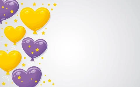 Vector background with heart balloons Stock Illustration