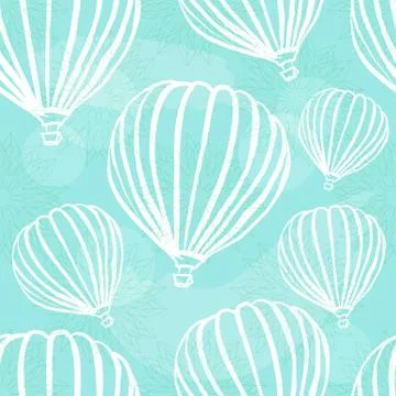 Vector background with hot air ballons in sky Illustrazione stock
