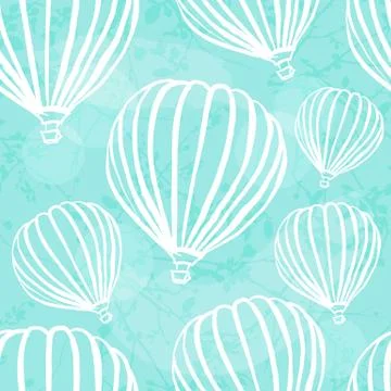 Vector background with hot air ballons in sky Illustrazione stock