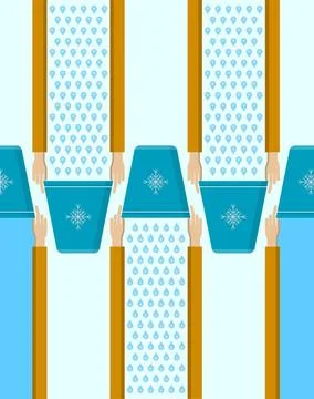 Vector background for Ice Bucket Challenge. Vector pattern with flat hands... 스톡 사진