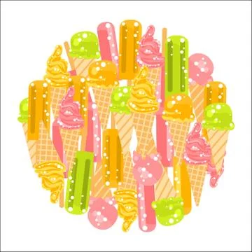 Vector background  with ice cream Illustrazione stock