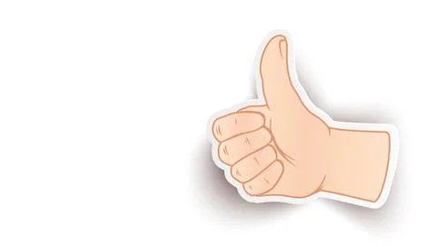 Vector background with icon of like hand. Vector illustration of like on ye.. Stock Illustration