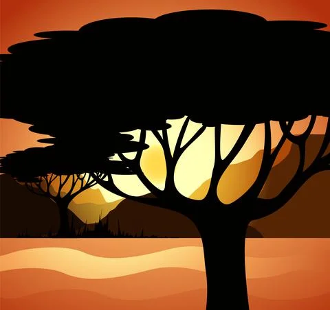 Vector background illustration. In the rays of the setting sex sun 스톡 일러스트