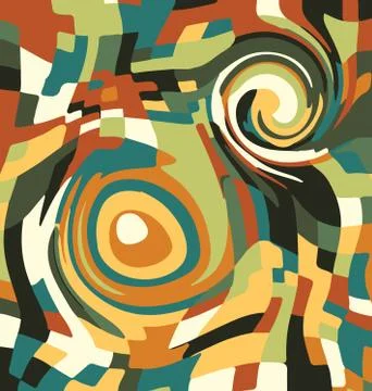 Vector background image abstract ornament circles green and brown Stock Illustration