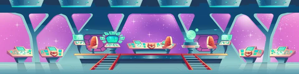 Vector background with interior of spaceship Stock-Illustration