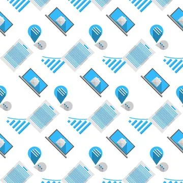 Vector background for internet business Seamless vector pattern with blue ... Stock Photos