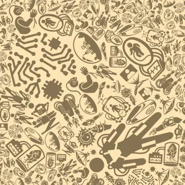 Vector background of the invention icons Stock Illustration