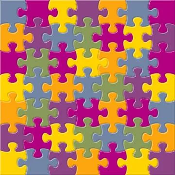 Vector background with joined jigsaw puzzle pieces Stock Illustration