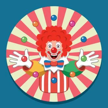 Vector background with juggling circus clown Stock Illustration