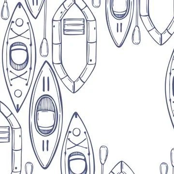 Vector background with kayaks Stock Illustration