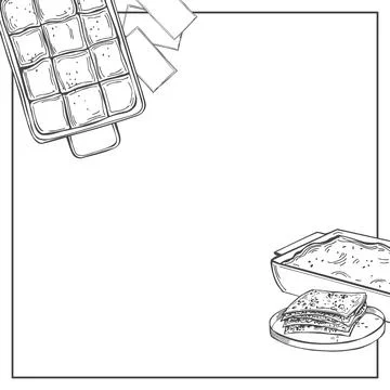 Vector background with lasagna set. Stock Illustration