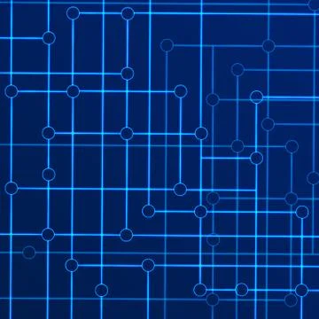 Vector background of lines of connected circles with the effect of neon or glow Stock Illustration