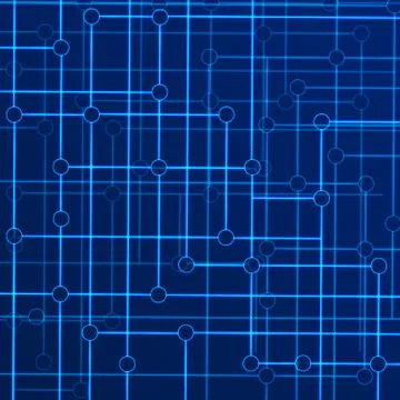 Vector background of lines of connected circles with the effect of neon or glow Stock Illustration