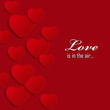 Vector background with little white paper hearts Stock Illustration