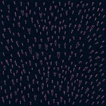 Vector background of a love card. Background texture with hearts on a dark Stock Illustration