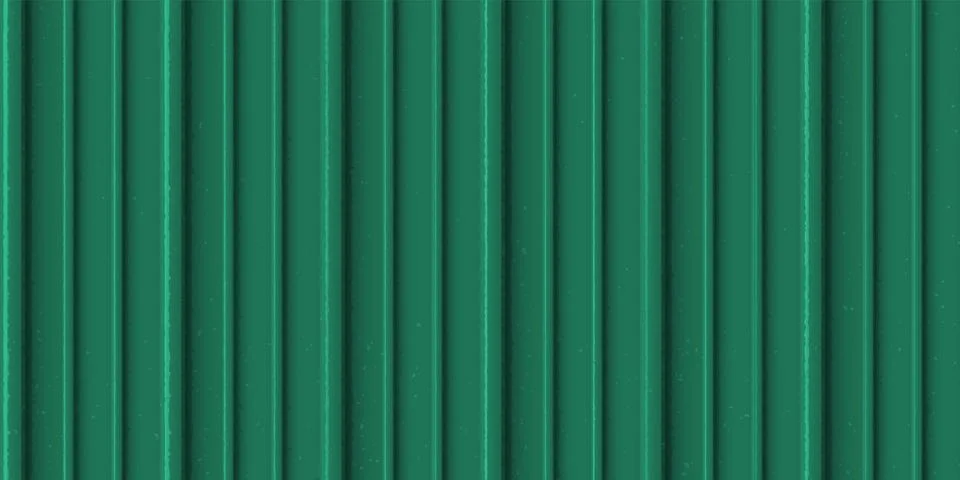 Vector background made of corrugated metal with rich texture of vertical green イラスト素材
