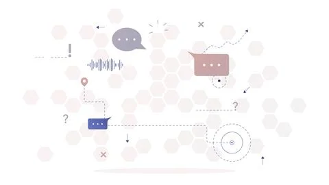 Vector background made of hexagons, with different tech element Stockillustratie