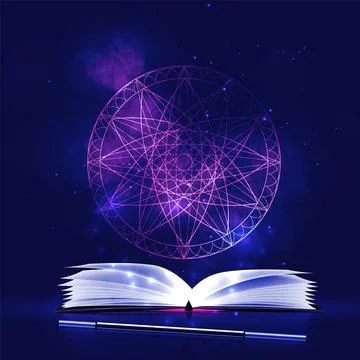 Vector background magic and sorcery, evil and good magic. Stock-Illustration