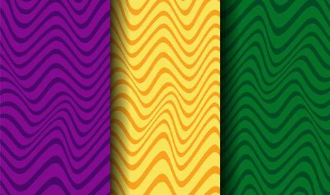 Vector Background with Mardi Gras stripes. Undulating Pattern Stock Illustration