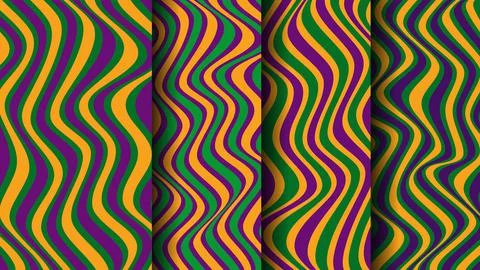 Vector Background with Mardi Gras stripes. Undulating Pattern Stock Illustration