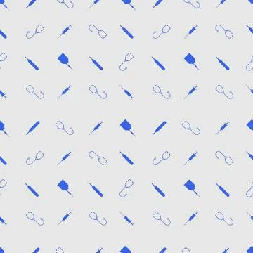 Vector background for medical tools Seamless vector pattern with blue medi... 스톡 사진