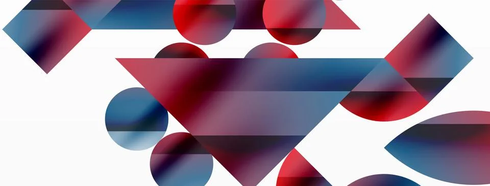 Vector background. Minimalist geometric backdrop adorned with circles and shapes Stock Illustration