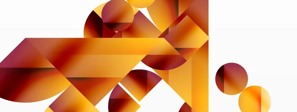 Vector background. Minimalist geometric backdrop adorned with circles and shapes Stock Illustration