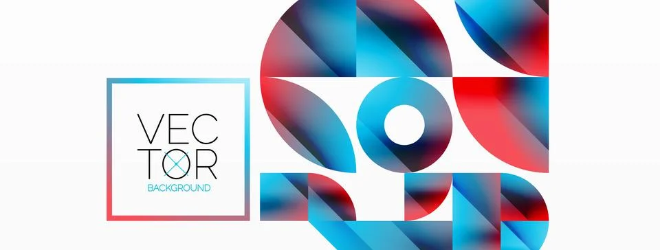 Vector background. Minimalist geometric backdrop adorned with circles and shapes Illustrazione stock