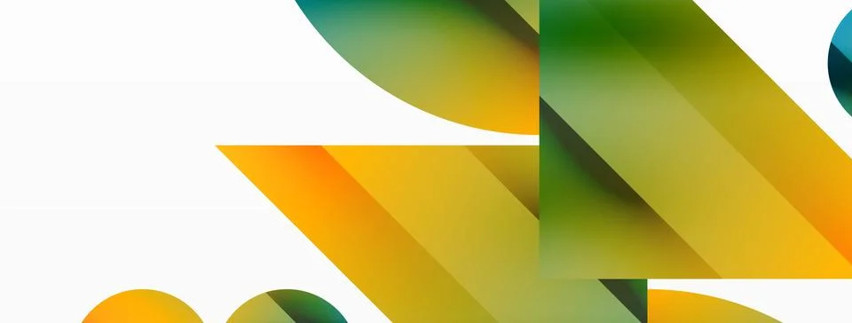 Vector background. Minimalist geometric backdrop adorned with circles and shapes Stock Illustration