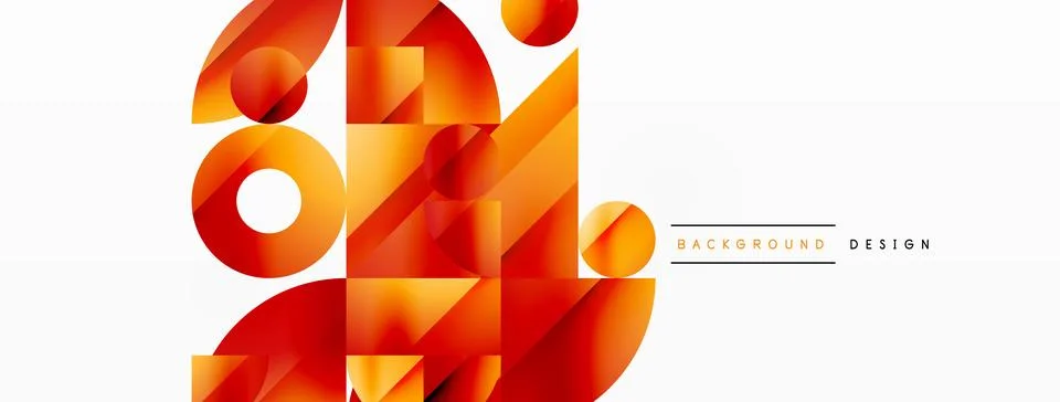 Vector background. Minimalist geometric backdrop adorned with circles and shapes Illustrazione stock