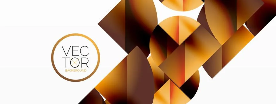 Vector background. Minimalist geometric backdrop adorned with circles and shapes Stock Illustration