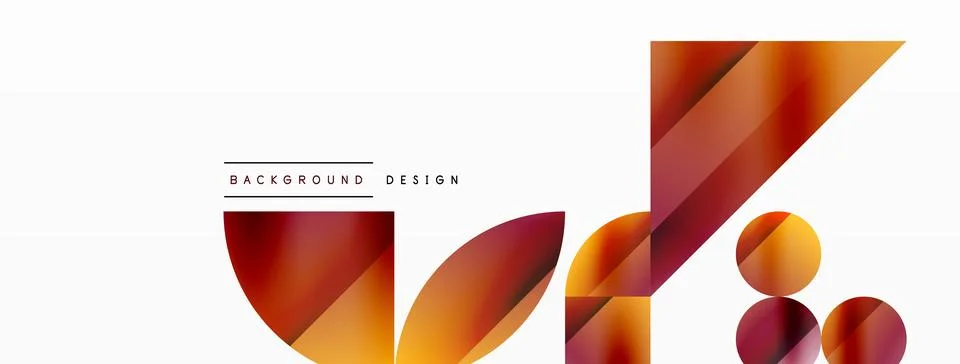 Vector background. Minimalist geometric backdrop adorned with circles and shapes Stock Illustration