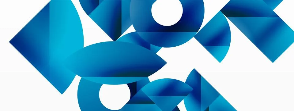 Vector background. Minimalist geometric backdrop adorned with circles and shapes Stock Illustration