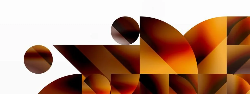 Vector background. Minimalist geometric backdrop adorned with circles and shapes Stock Illustration